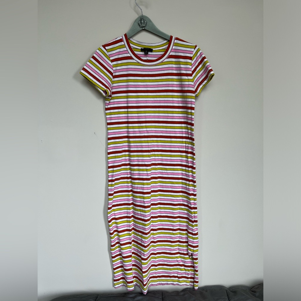 Jcrew striped midi t-shirt dress